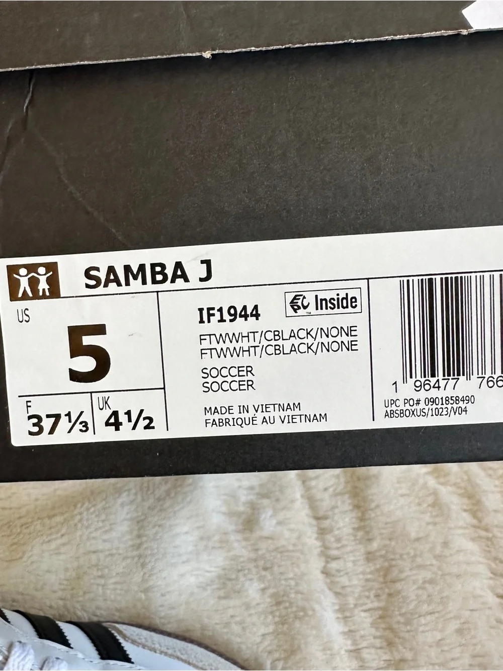 NIB Adidas Samba J Classic Sneakers, Y5 W6.5 - Picture 6 of 6